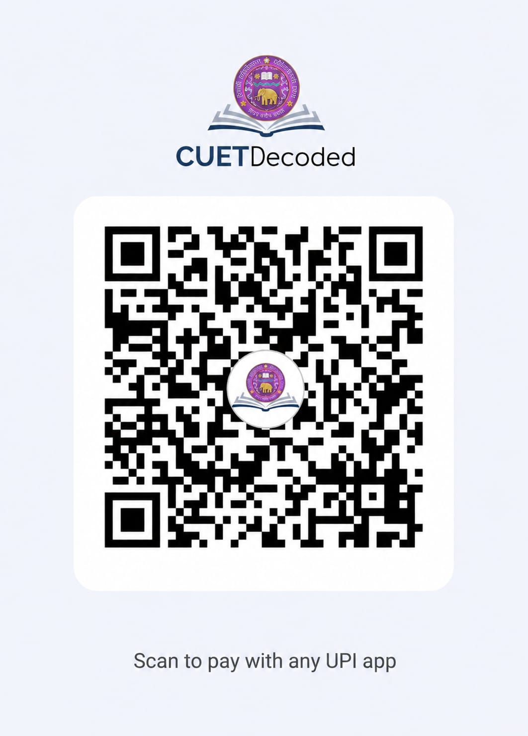 Scan to pay CUETDecoded via UPI